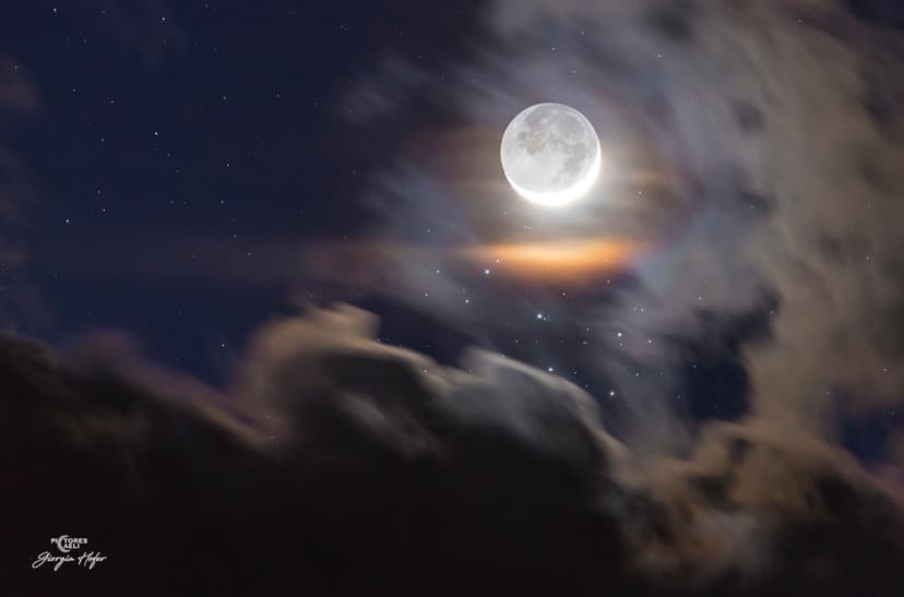 Young Moon and Sister Stars image