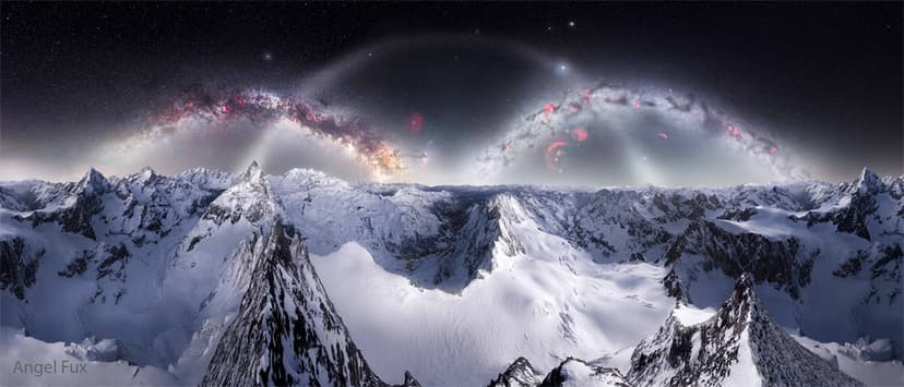 Three Sky Arches over Snowy Alps image