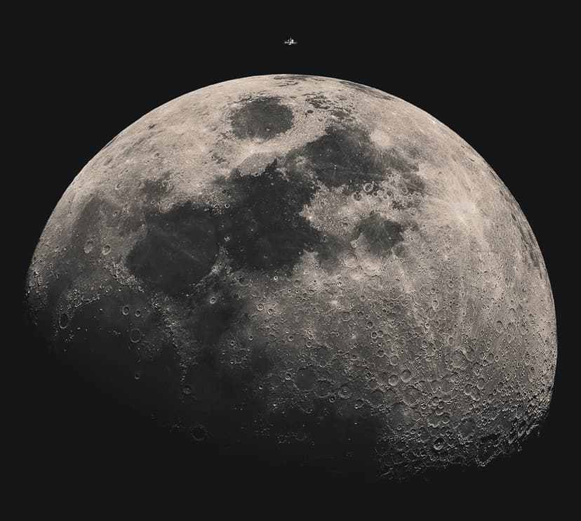 The ISS Transits the Moon image