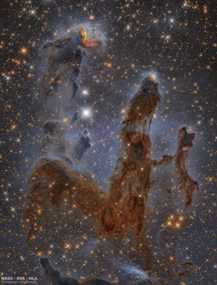 Eagle Nebula Pillars in Infrared from Hubble image
