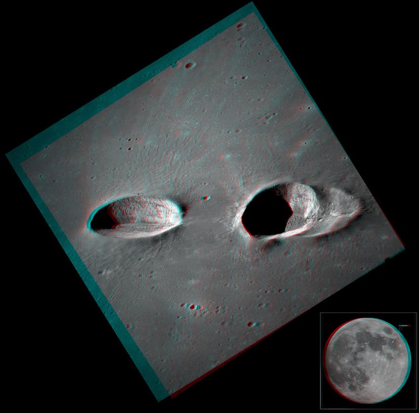 Messier Craters in Stereo image