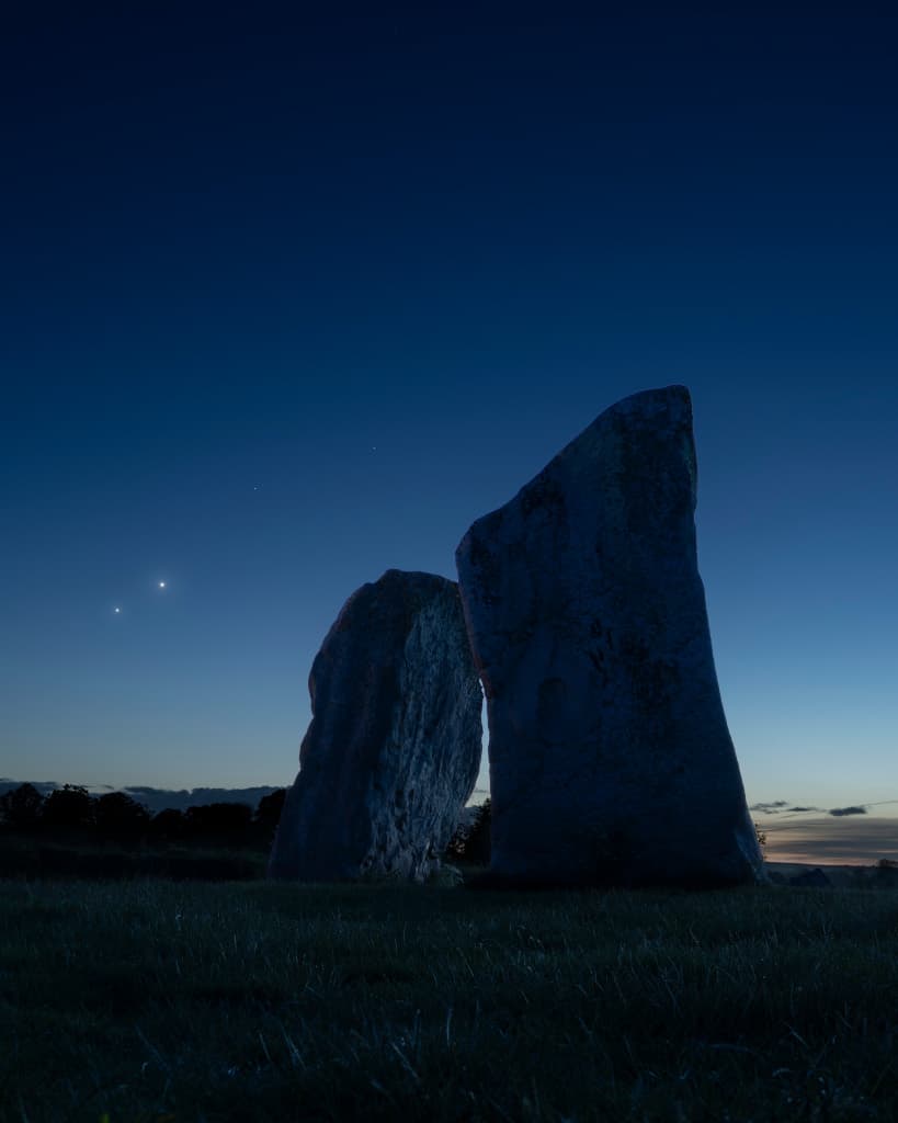 Venus and Jupiter: Conjunction from Avebury image