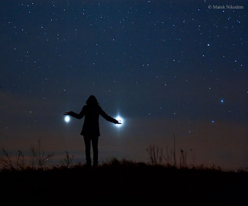 Jupiter and Venus from Earth image