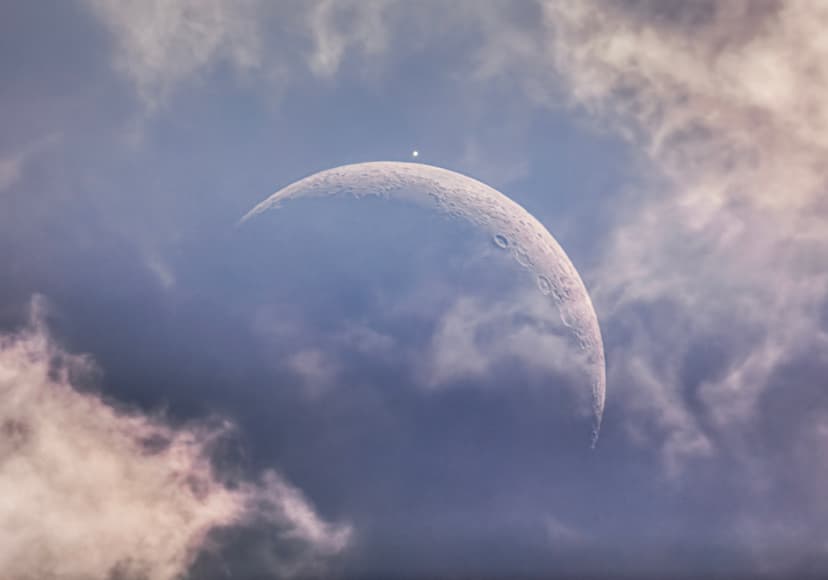 Daytime Moon Meets Evening Star image