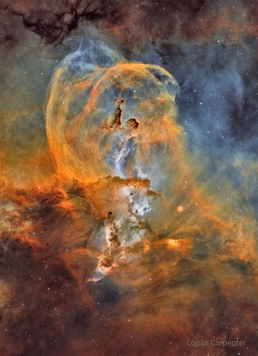 NGC 3576: The Statue of Liberty Nebula image