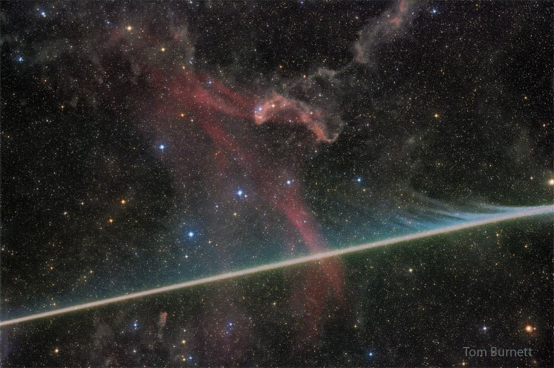 Vaporizing Meteor Photobombs the Lacerta Nebula